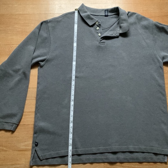 Gap Brand- Classic Men’s Long Slv Polo Shirt- Gray- Size XL Late 90s Early 2000 - Picture 8 of 11